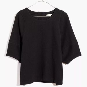 Ottoman Jacquard Button-Back Top